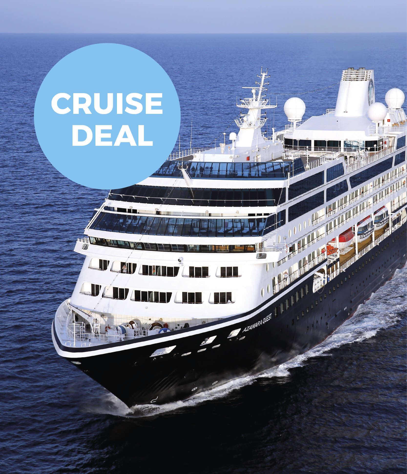 Cruise Deal med Azamara Quest inkl. fly og drikkevarer