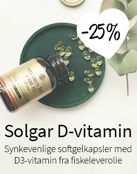 Spar 25% på Solgar D-Vitamin 25 mcg - 100 kap